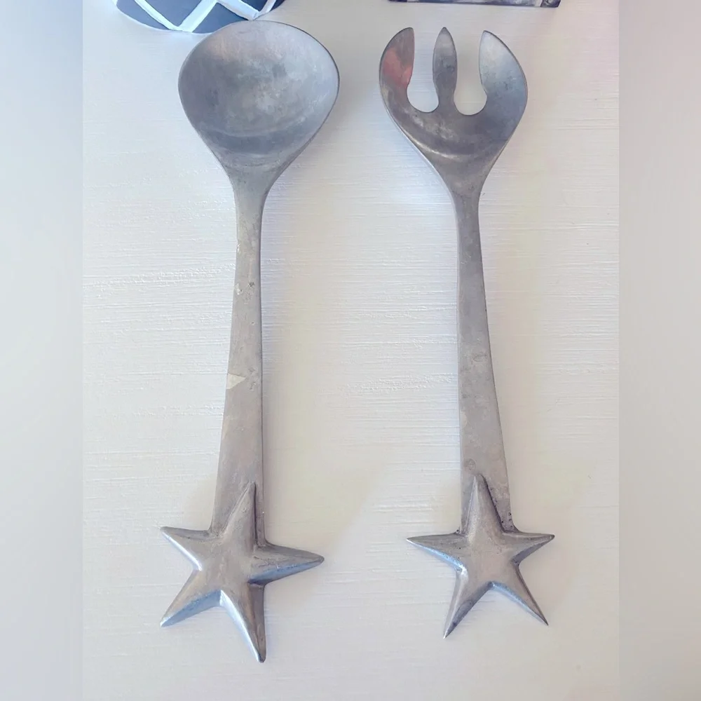 MARIPOSA VINTAGE SALAD SPOONS 11.5 INCH STAR SET UTENSILS 1993